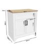 800mm White Freestanding Countertop Vanity Unit - Camden