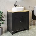 BUN/BeBa_25800/77414 800mm Black Freestanding Countertop Vanity Unit with Basin - Camden