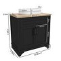 Grade A1 - 800mm Black Freestanding Countertop Vanity Unit with Basin - Camden