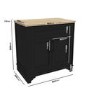 800mm Black Freestanding Countertop Vanity Unit - Camden