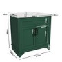 800mm Green Freestanding Vanity Unit with Basin - Camden
