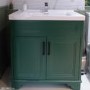 800mm Green Freestanding Vanity Unit with Basin - Camden