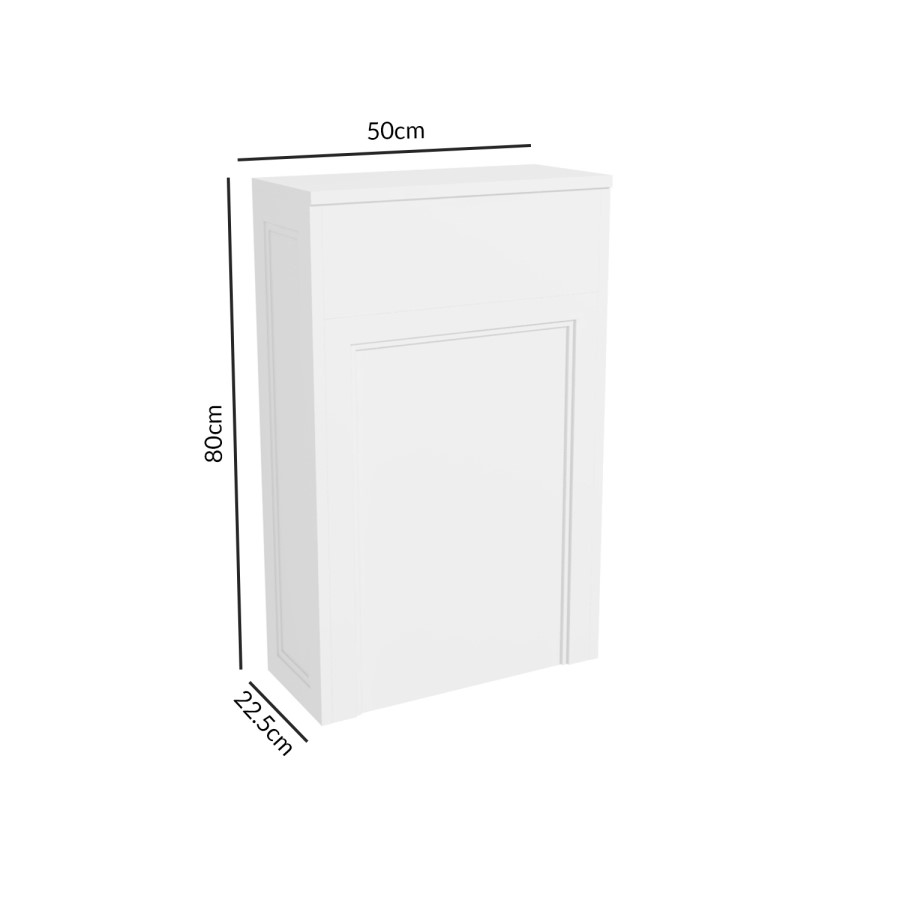 500mm White Back to Wall Unit with Square Toilet - Camden