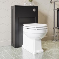 500mm Black Back to Wall Unit with Traditional Toilet - Camden