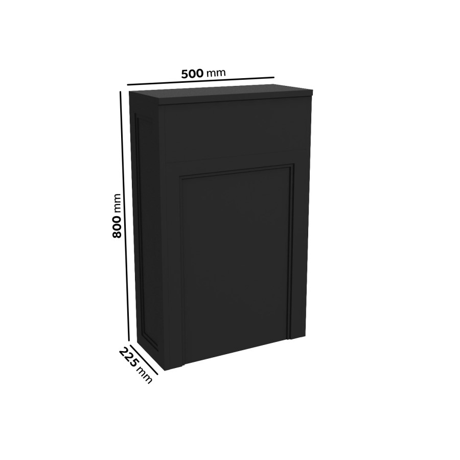 500mm Black Back to Wall Unit with Traditional Toilet - Camden