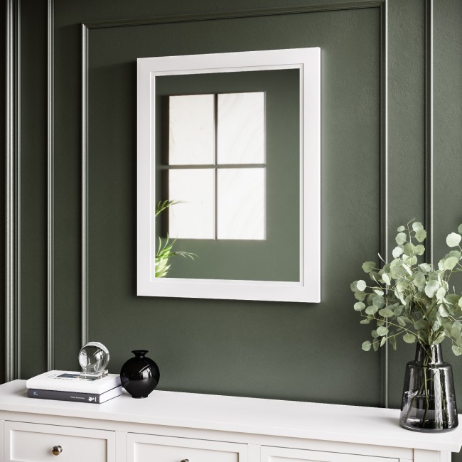 Rectangular White Wall Mirror 550 x 700mm - Camden