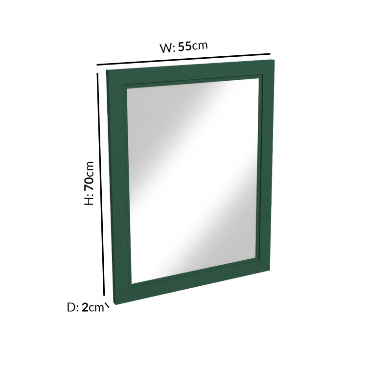 Rectangular Green Wall Mirror 550 x 700mm - Camden