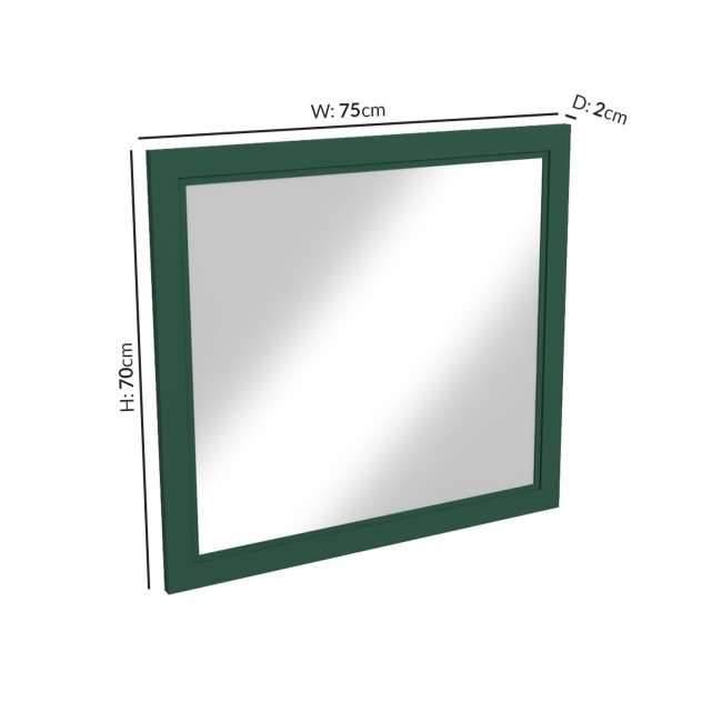 Rectangular Green Wall Mirror 750 x 700mm - Camden