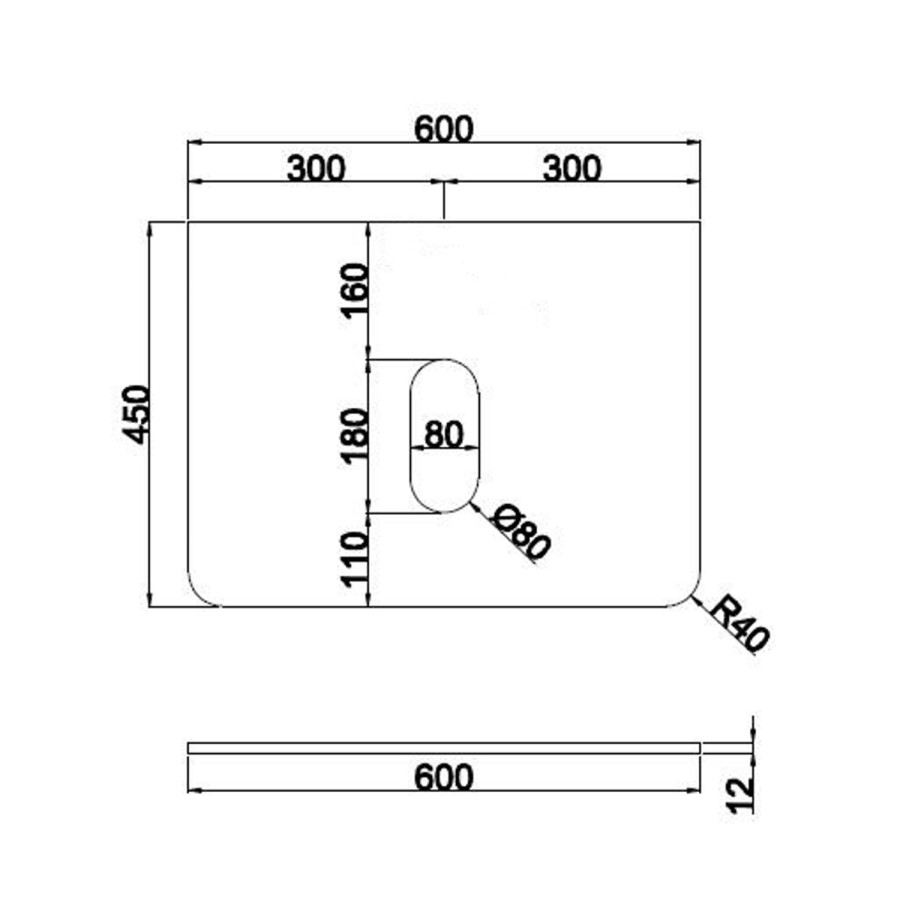 600mm White Wall Hung Countertop Vanity Unit with Basin and Brass Handles - Empire