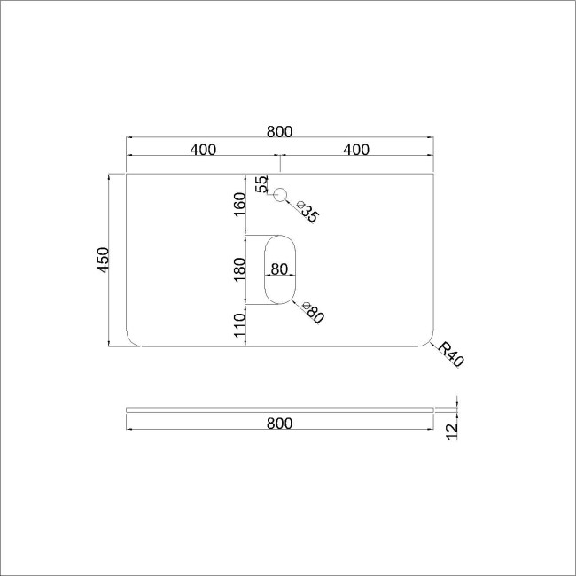 Grade A1 - 800mm White Wall Hung Vanity Unit with Basin and Brass Handles - Empire