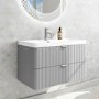 800mm Grey Wall Hung Vanity Unit with Basin and Chrome Handles - Empire