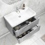 800mm Grey Wall Hung Vanity Unit with Basin and Chrome Handles - Empire