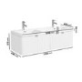 1200mm White Wall Hung Double Vanity Unit with Basin and Chrome Handles - Empire