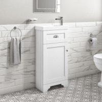 GRADE A1 - 400mm White Cloakroom Vanity Unit with Basin - Baxenden