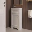 BUN/BeBa_25838/77255 400mm White Freestanding Cloakroom Vanity Unit with Basin - Baxenden
