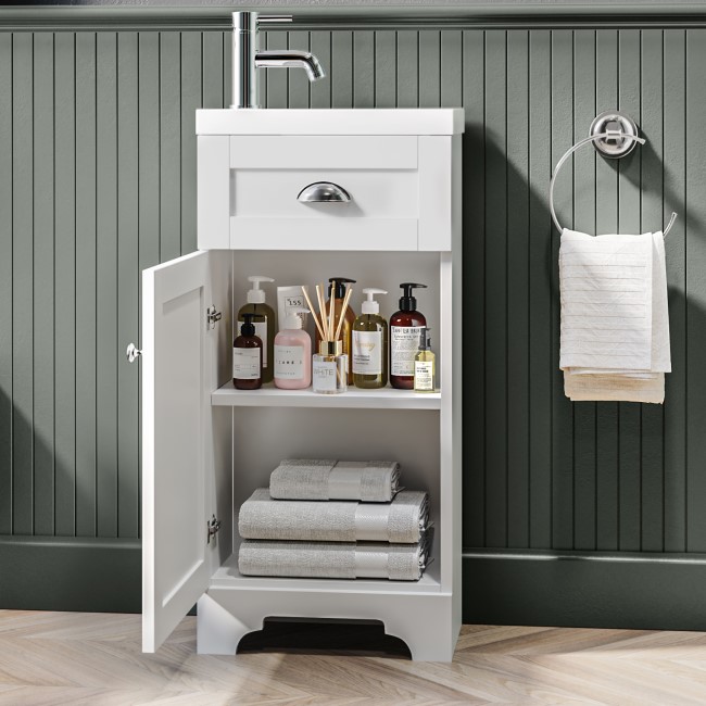 Grade A2 - 400mm White Cloakroom Vanity Unit with Basin - Baxenden