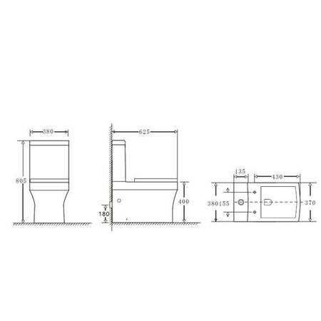 Baxenden Cloakroom Toilet Suite with White Floorstanding Vanity Unit and Basin
