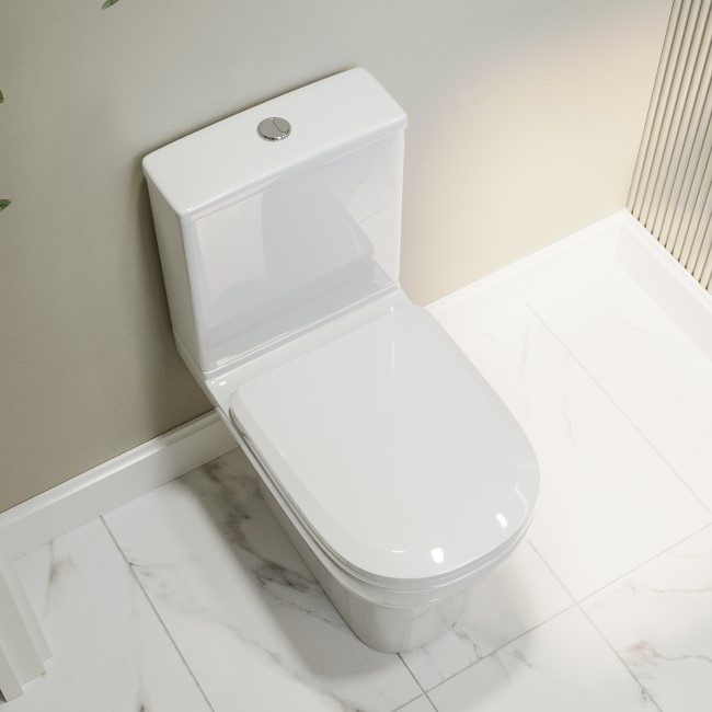 White Cloakroom Vanity Unit with Basin with Addison Toilet Suite