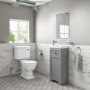 Grade A1 - 400mm Grey Cloakroom Vanity Unit with Basin - Baxenden