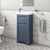 Grade A1 - 400mm Blue Cloakroom Vanity Unit with Basin - Baxenden