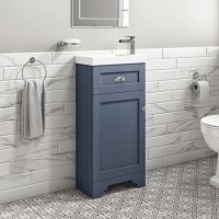 Grade A2 - 400mm Blue Cloakroom Vanity Unit with Basin - Baxenden