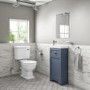 Grade A2 - 400mm Blue Cloakroom Vanity Unit with Basin - Baxenden