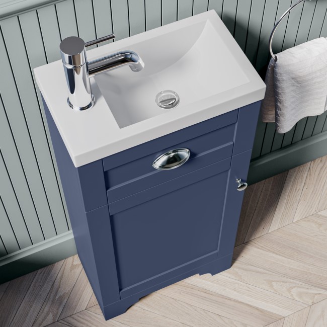 400mm Blue Cloakroom Vanity Unit with Basin - Baxenden