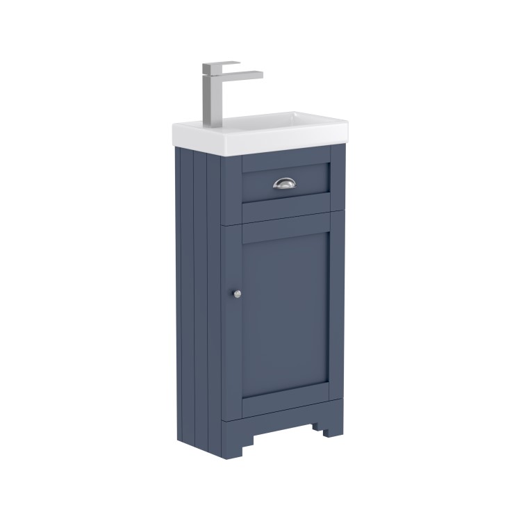 400mm Blue Cloakroom Vanity Unit with Basin - Baxenden