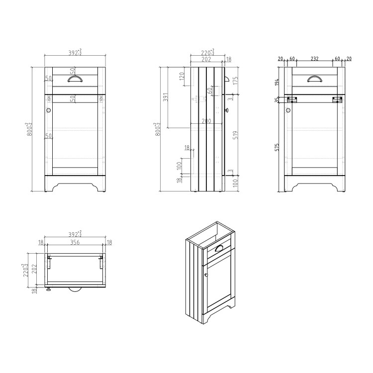 400mm Blue Cloakroom Vanity Unit with Basin - Baxenden