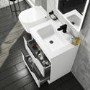 600mm White Freestanding Vanity Unit with Matt Basin - Sion