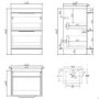 600mm Concrete Effect Freestanding Vanity Unit with Matt Basin - Sion