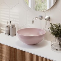 Pink Round Countertop Basin - Waste Included 358mm - Verona Pink Round Countertop Basin - Waste Included 358mm - Verona