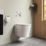 Matt White Wall Hung Rimless Toilet with Soft Close Seat - Verona