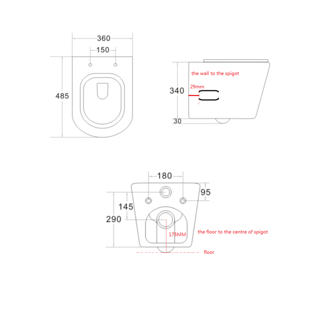 Matt White Wall Hung Rimless Toilet with Soft Close Seat - Verona