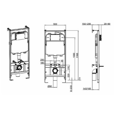 Matt White Wall Hung Rimless Toilet with Soft Close Seat Cistern Frame and Chrome Flush - Verona