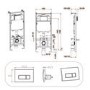 Grade A1 - Matt White Wall Hung Rimless Toilet with Soft Close Seat Brass Pneumatic Flush Plate 1170mm Frame & Cistern - Verona