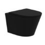 Matt Black Wall Hung Rimless Toilet with Soft Close Seat Black Pneumatic Flush Plate 1170mm Frame & Cistern - Verona