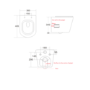 Grade A1 - Matt White Wall Hung Rimless Toilet with Soft Close Seat Brass Pneumatic Flush Plate 1170mm Frame & Cistern - Verona