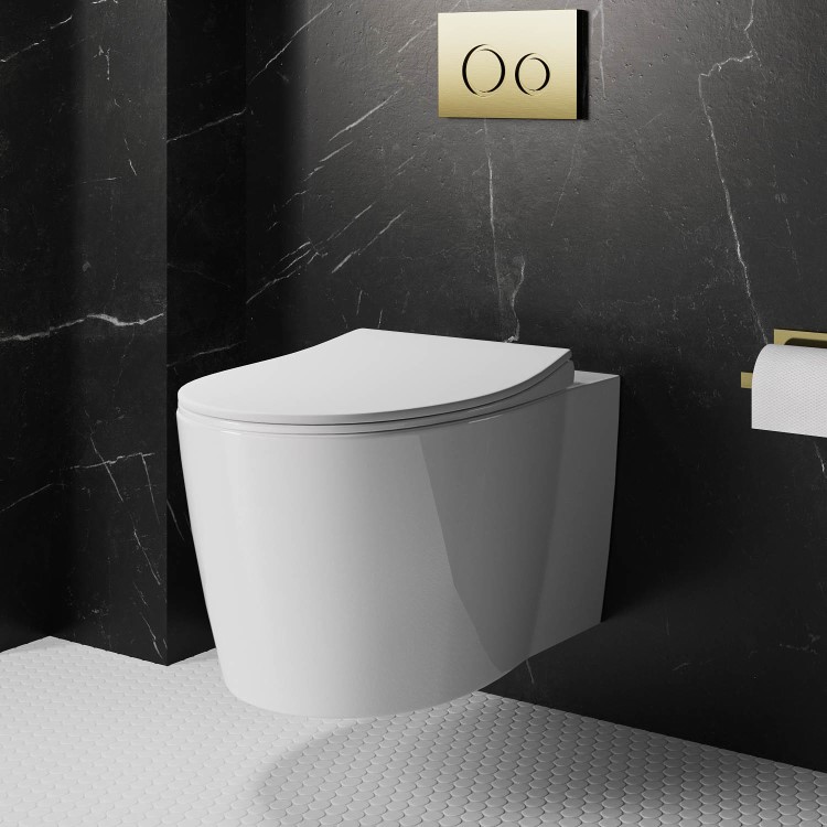 Wall Hung Rimless Toilet with Soft Close Seat - Alcor