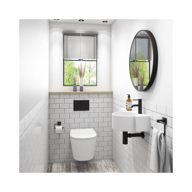 Alcor White Gloss Wall Hung Toilet and Basin Suite