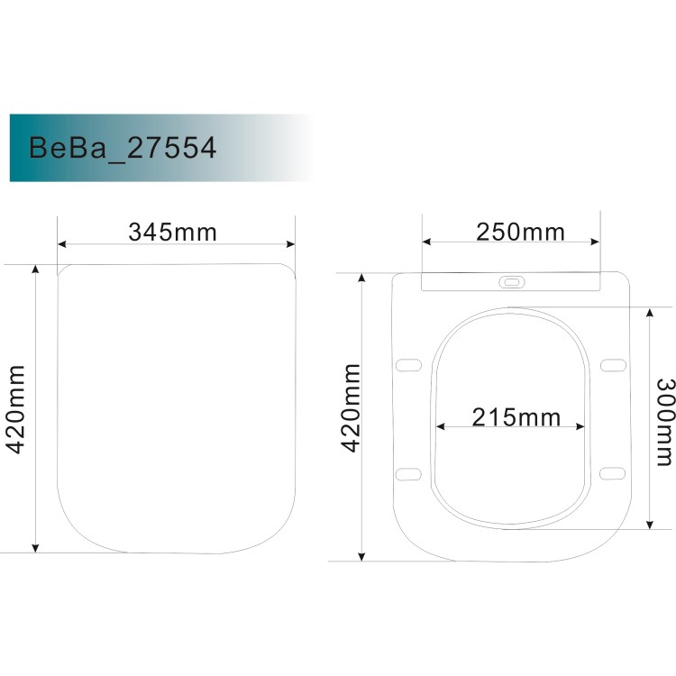 Wall Hung Toilet with Close Seat Matt Black Pneumatic Flush Plate 820mm Frame & Cistern - Alcor