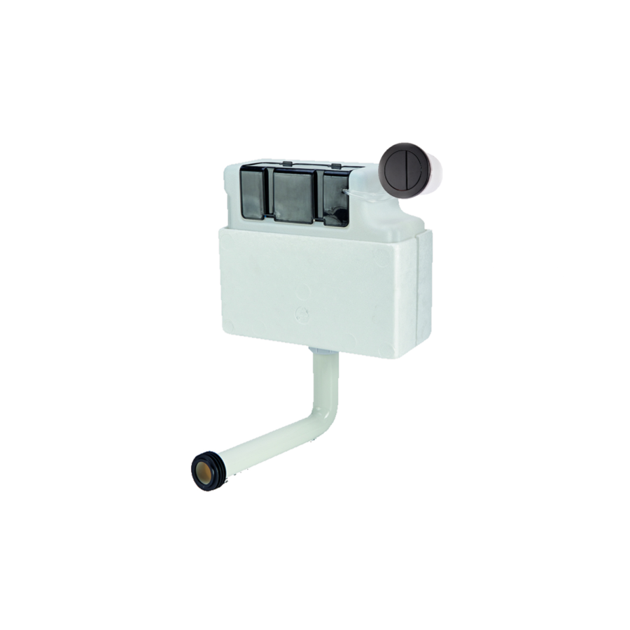 Arissa Matt Black Pneumatic Push Button and Cistern