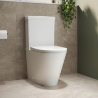 Grade A1 - Close Coupled Rimless Toilet with Soft Close Seat - Newport Grade A1 - Close Coupled Rimless Toilet with Soft Close Seat - Newport