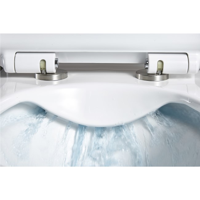 Grade A1 - Close Coupled Rimless Toilet with Soft Close Seat - Newport