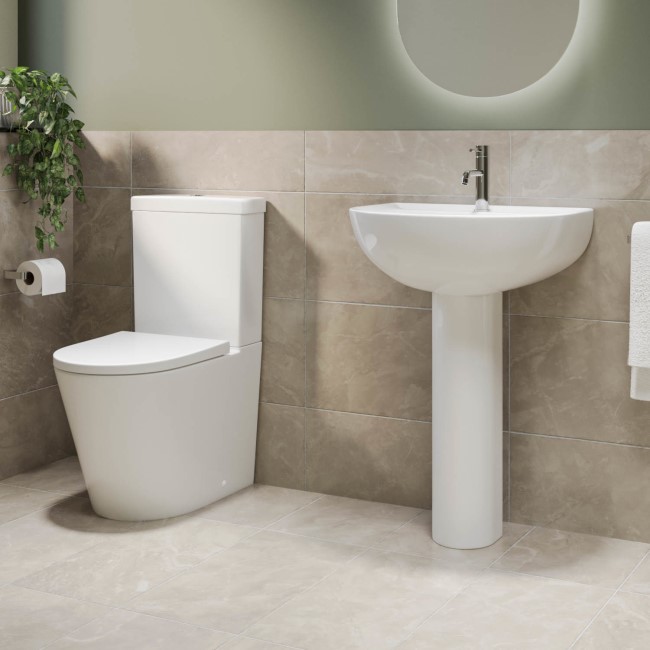 Close Coupled Toilet and Basin Bathroom Suite - Newport