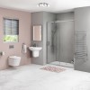 Wall Hung Rimless Toilet with Slim Soft Close Seat Frame Cistern and Chrome Flush - Newport