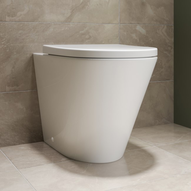 Grade A2 - Newport Rimless Back to Wall WC and Soft Close Wrap Seat