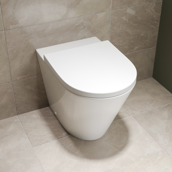 Grade A2 - Newport Rimless Back to Wall WC and Soft Close Wrap Seat