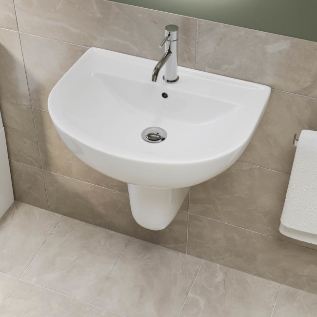 Modern Semi Pedestal Basin 550mm - Newport