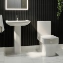 BUN/BeBa_25892/77569 Rimless Close Coupled Toilet and Basin Suite - Ashford